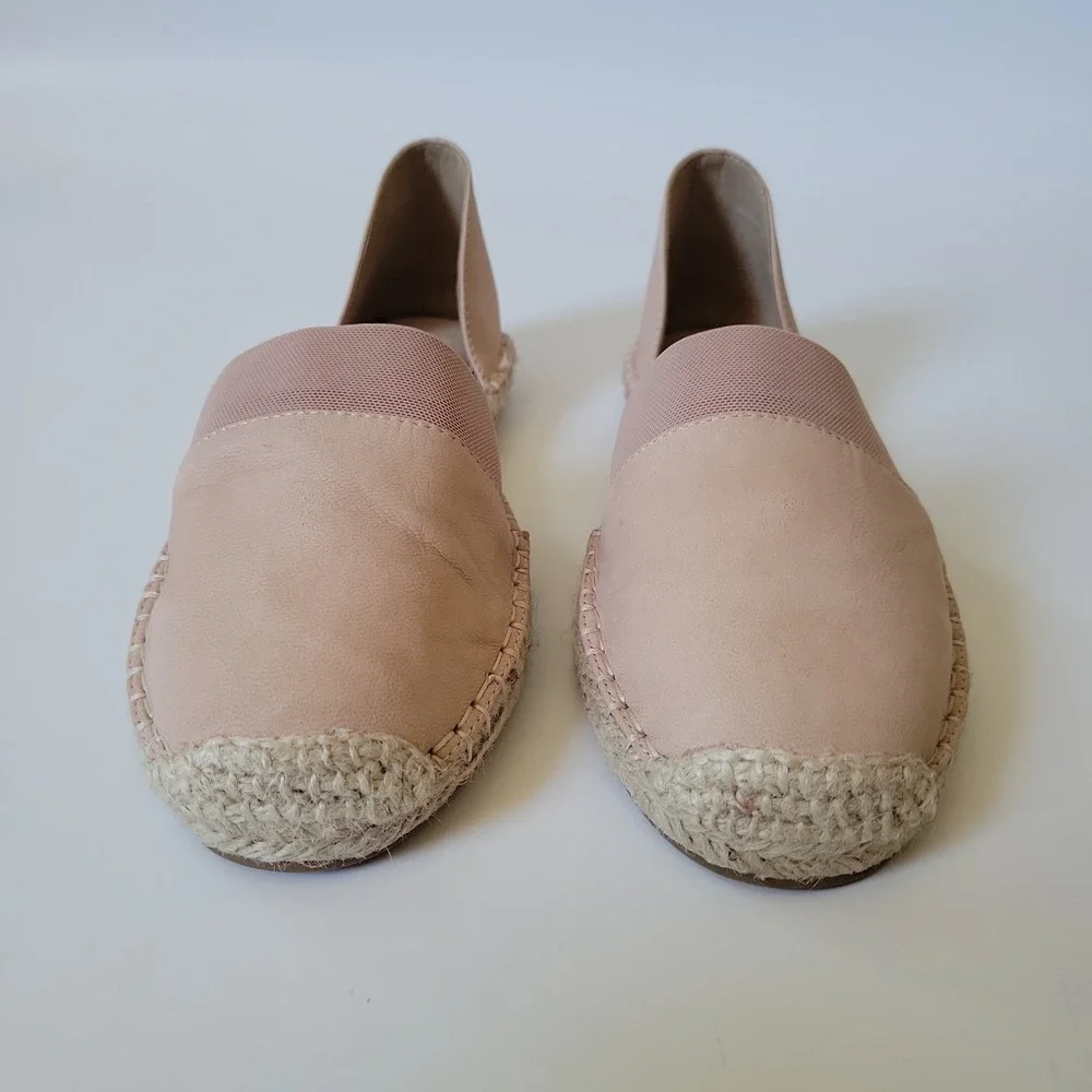Eileen Fisher Lady D'Orsay Espadrille 8 Pastel Pink Leather Coastal Summer